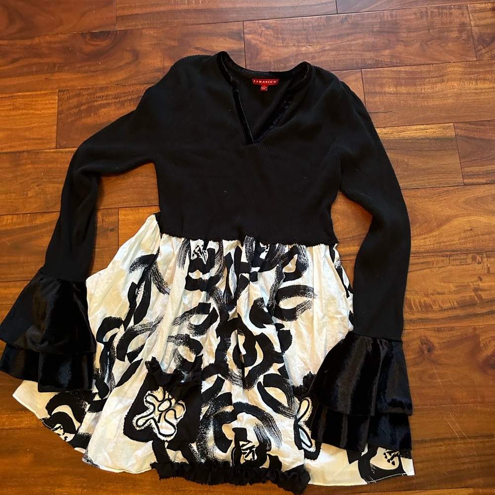 Boho velvet ruffles boho short custom made black white L